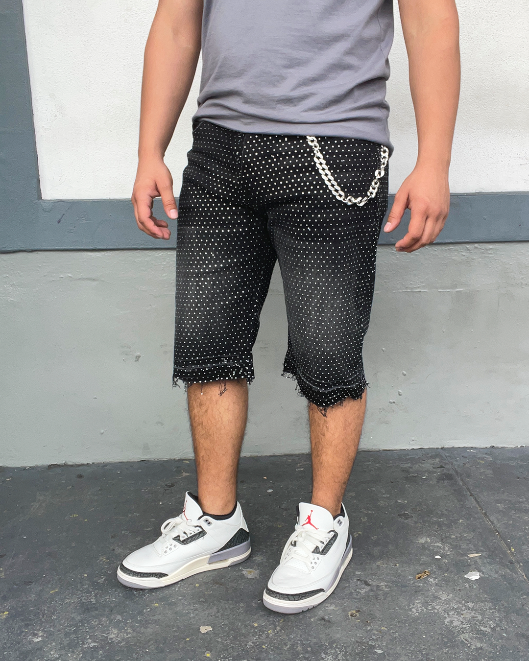 Rhinestone Jean Shorts