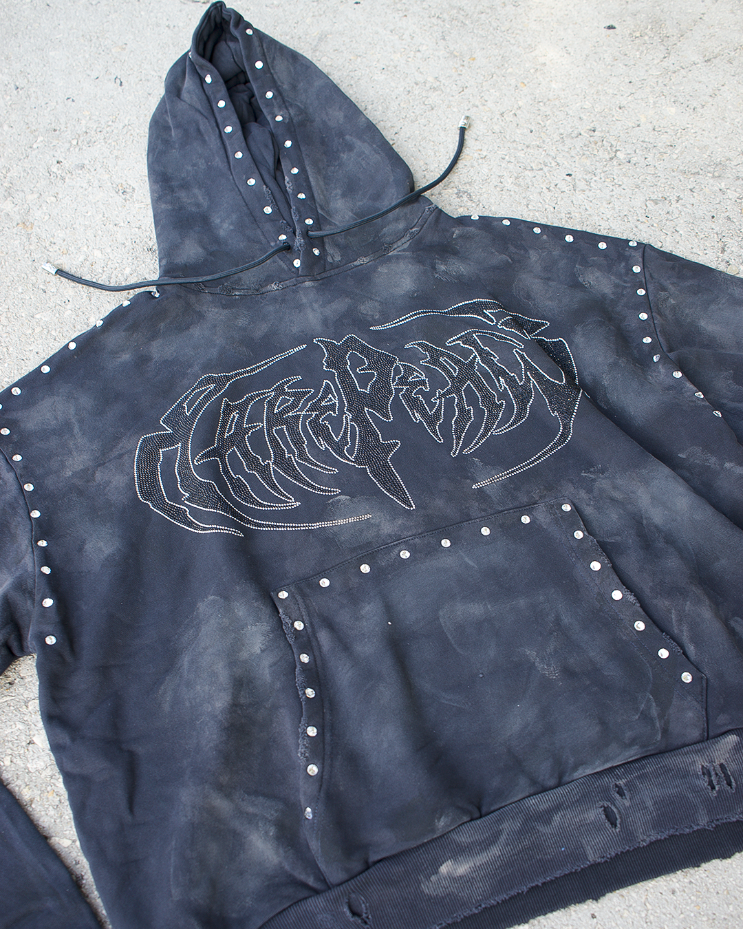 Rare Piece Stone Concrete Distressed Hoodie