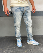 Blue Rhinestone Skinny Jeans