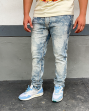 Blue Rhinestone Skinny Jeans