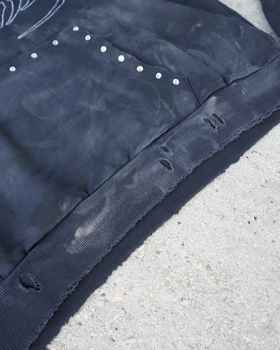 Rare Piece Stone Concrete Distressed Hoodie