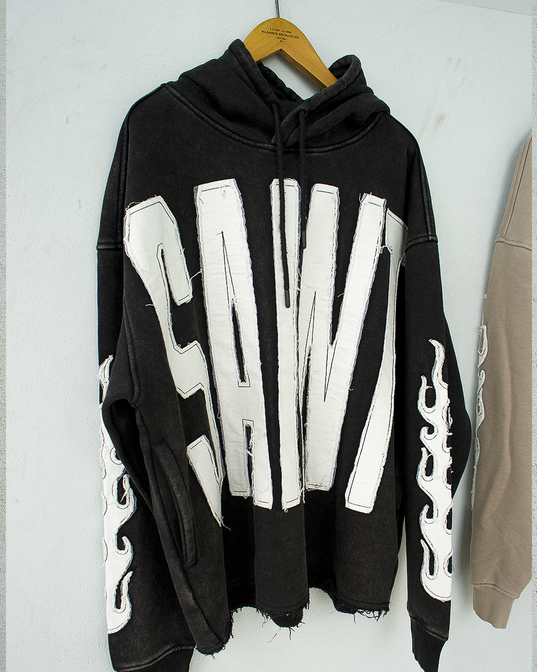 Saint Crop Hoodie (Faded Black)