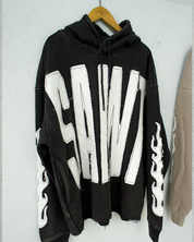 Saint Crop Hoodie (Faded Black)