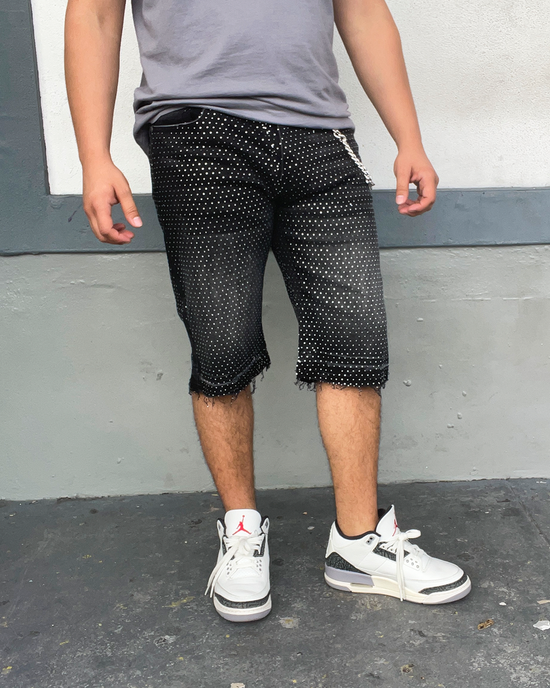 Rhinestone Jean Shorts