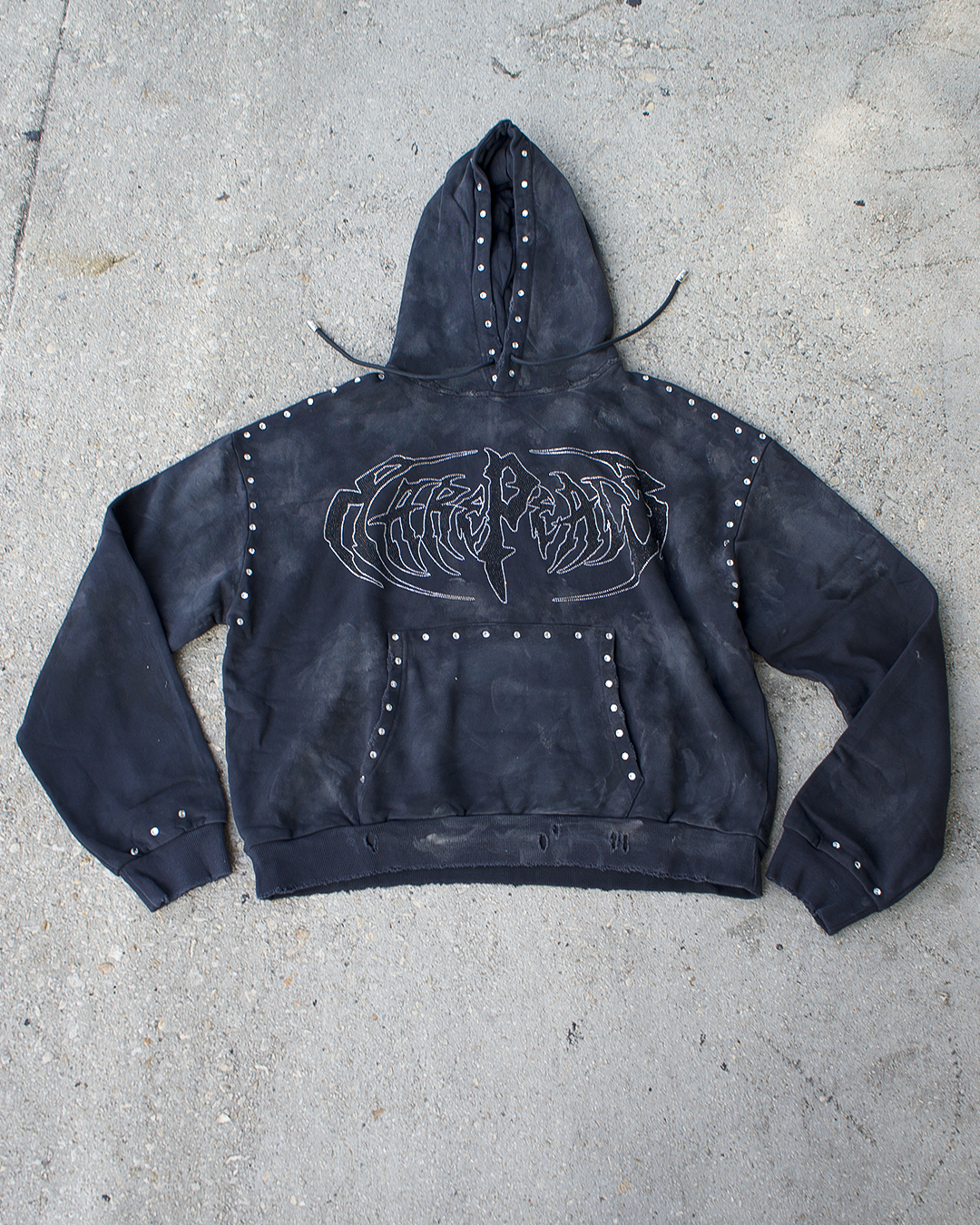 Rare Piece Stone Concrete Distressed Hoodie