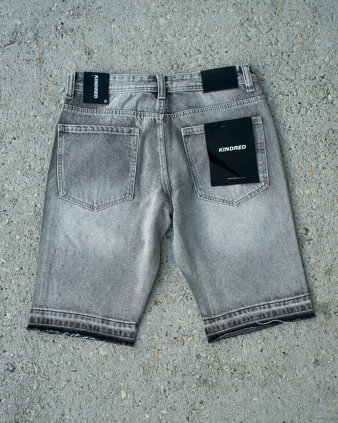 Smoke Grey Rhinestone Jean Shorts