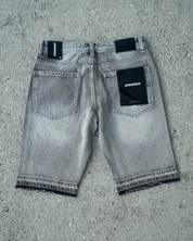 Smoke Grey Rhinestone Jean Shorts