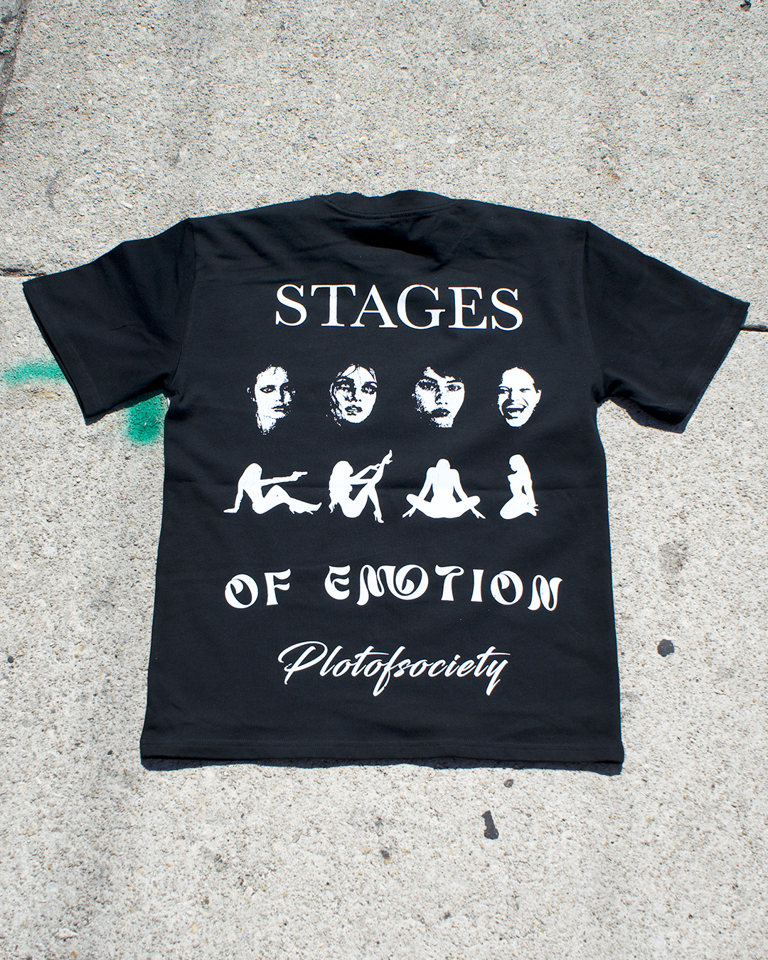 Stages Of Emotion Oversized Black Tee