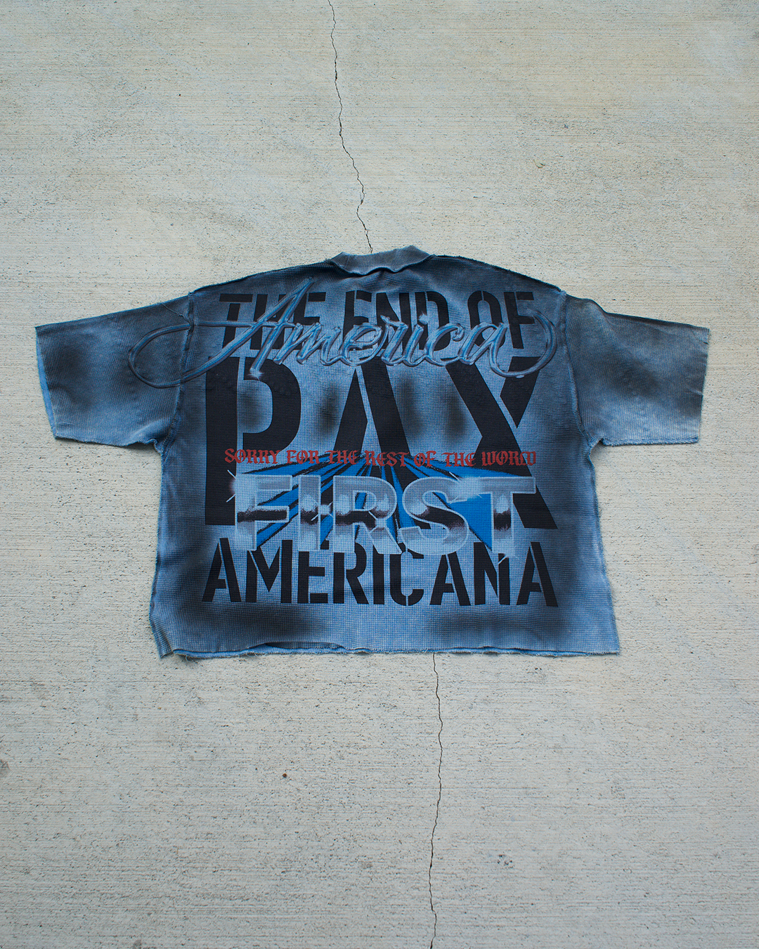 America First Vintage Grey Wash Tee