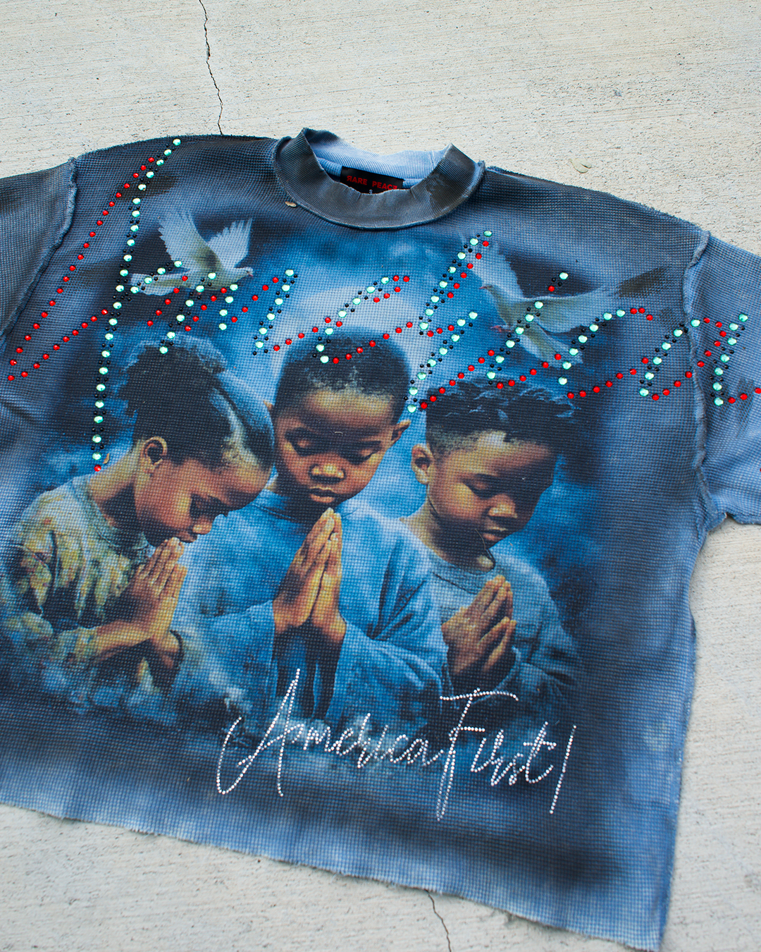 America First Vintage Grey Wash Tee