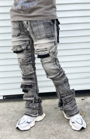 Concrete Grey Tac Flared Jeans