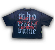 Trust No One Rhinestone Crop Tee