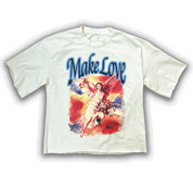 Make Love Crop Tee (Creme)
