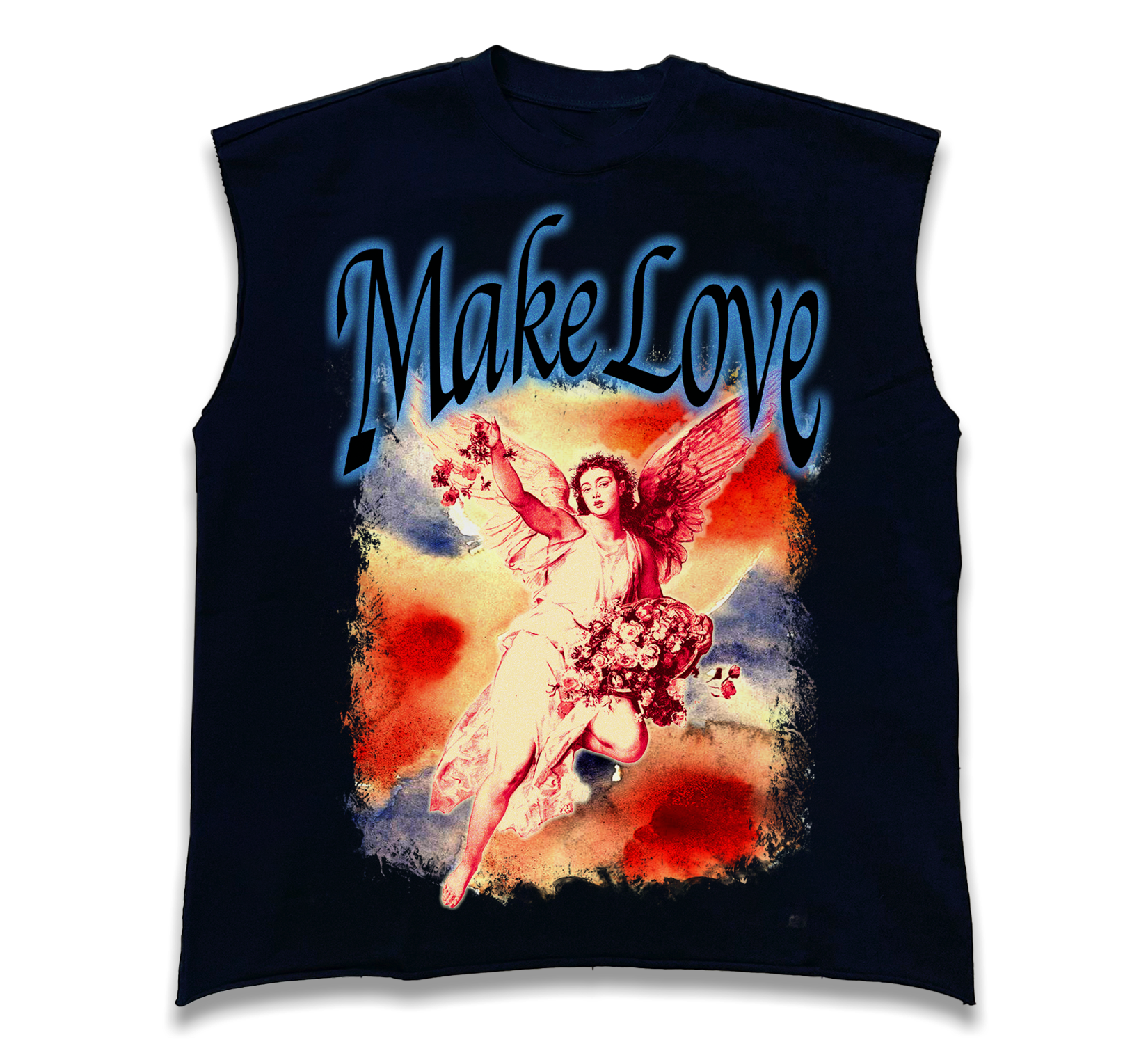 Make Love Oversized Crop Sleeveless Tee