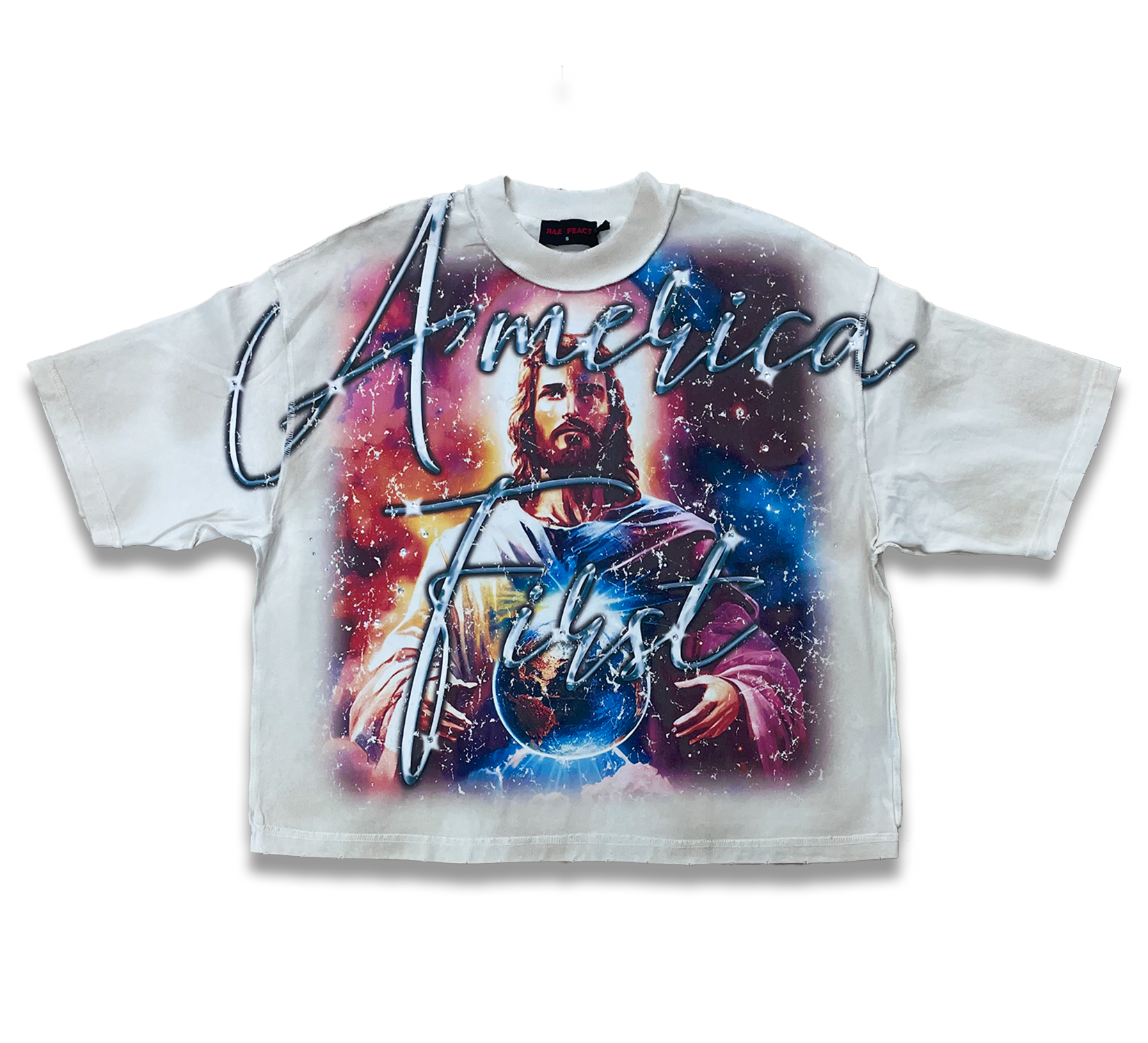 Thank You God Oversized Crop Tee