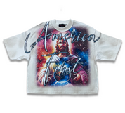 Thank You God Oversized Crop Tee