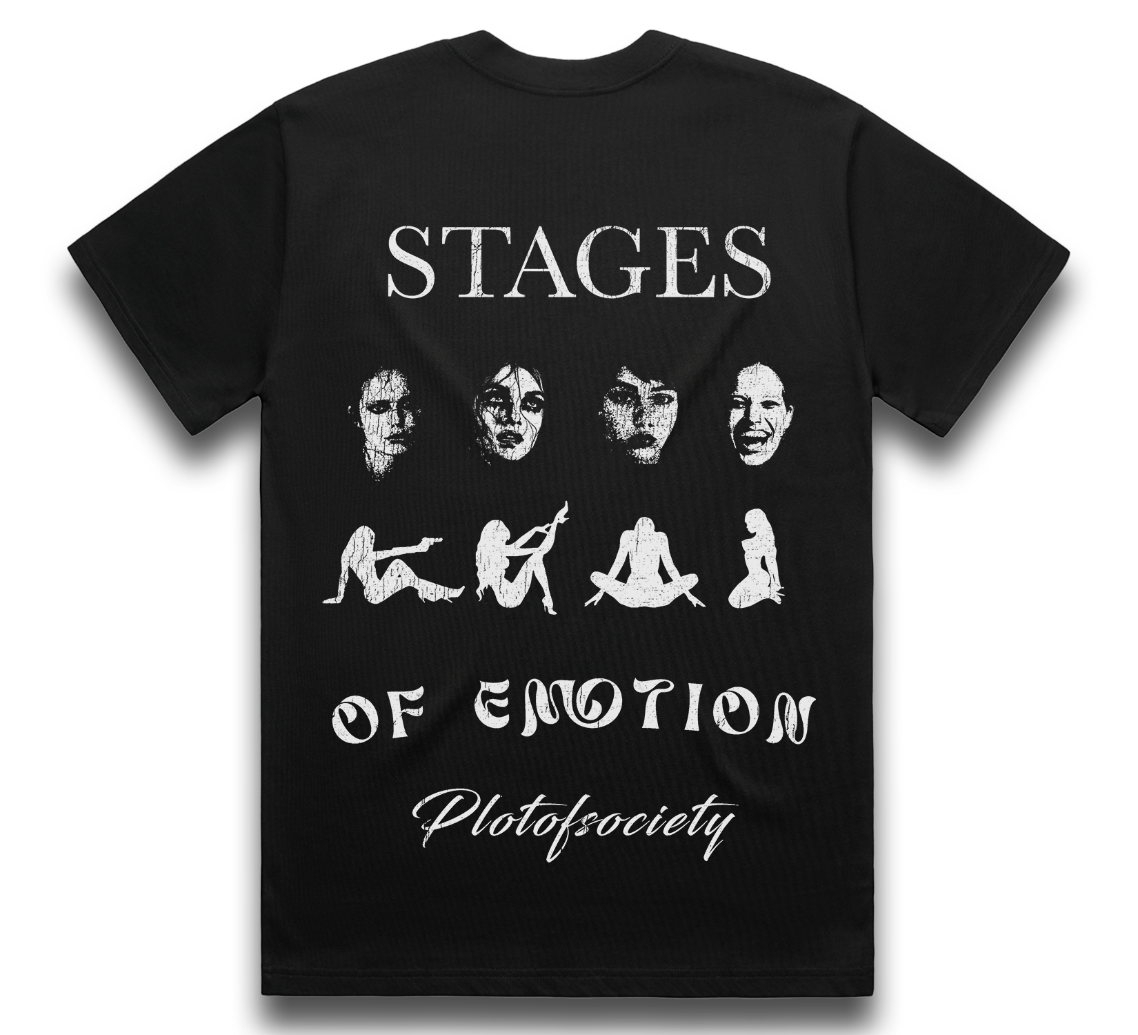 Stages Of Emotion Oversized Black Tee