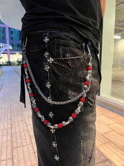 Crimson Relic Chain – Silver/Red
