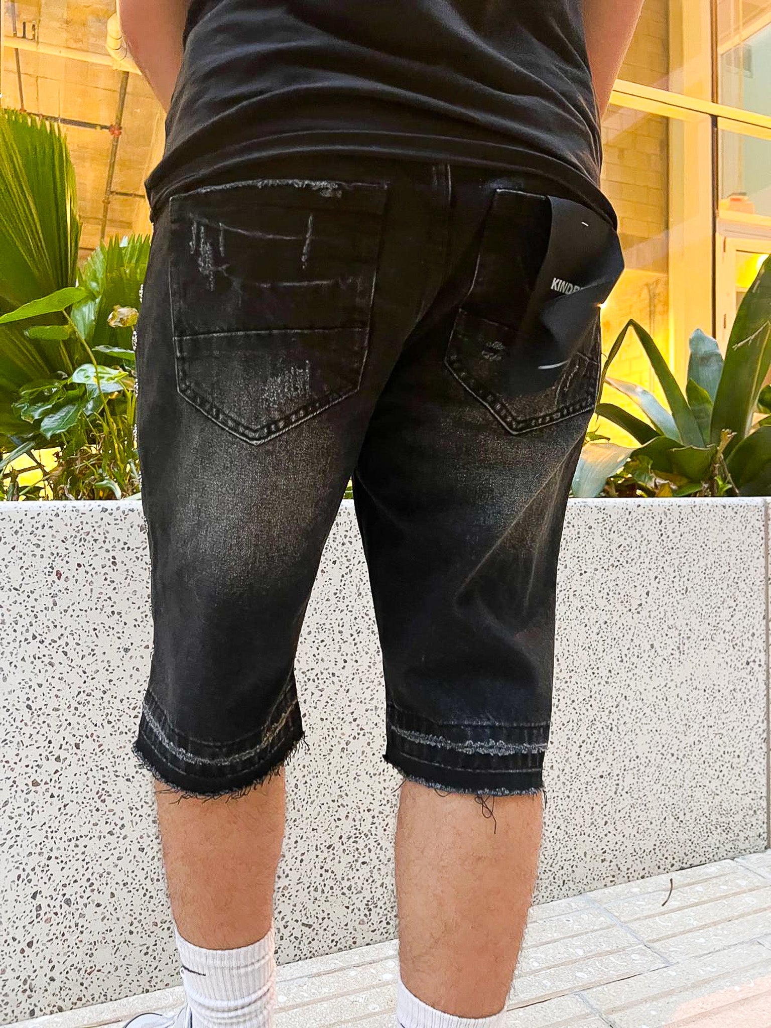 Midnight Rebel Studded Denim Shorts