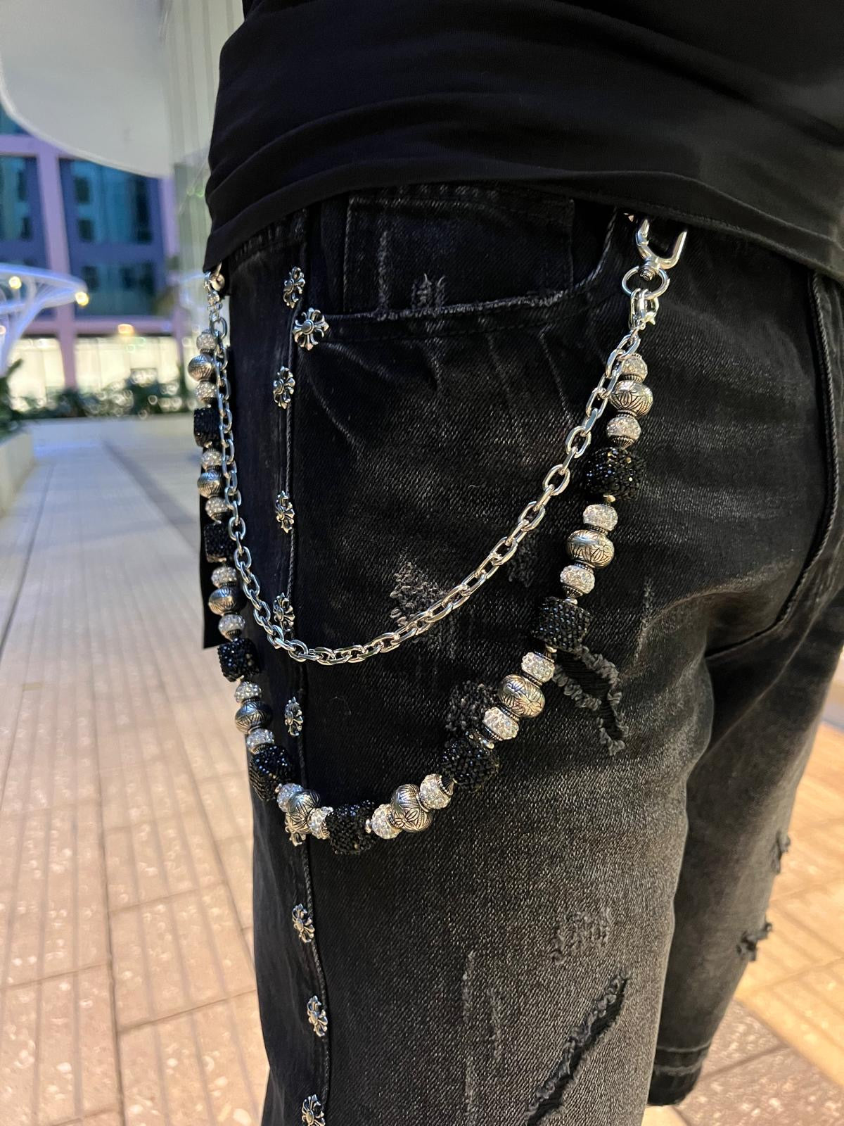 Obsidian Relic Chain – Silver/Black
