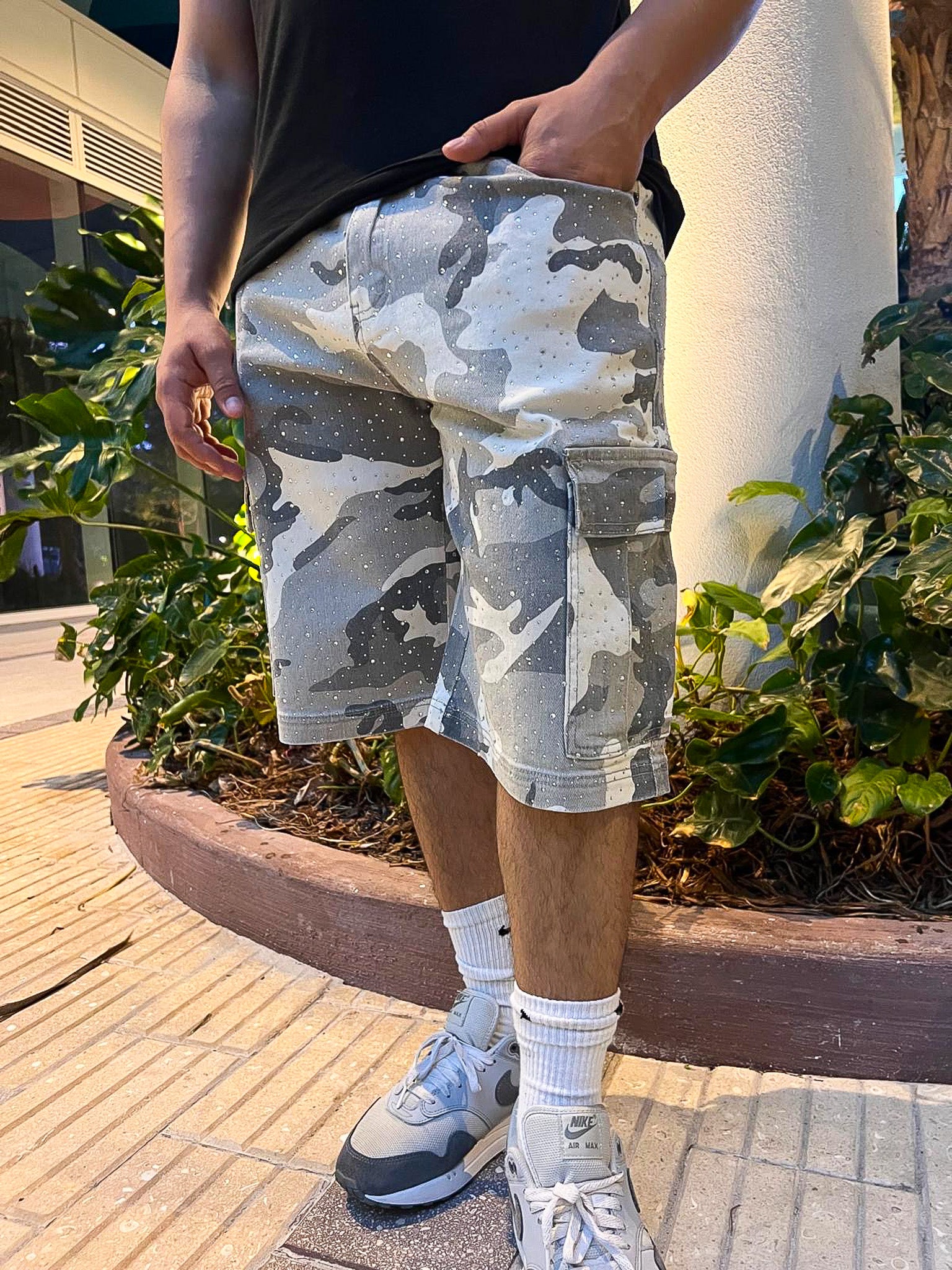 Concrete Camo Cargo Shorts
