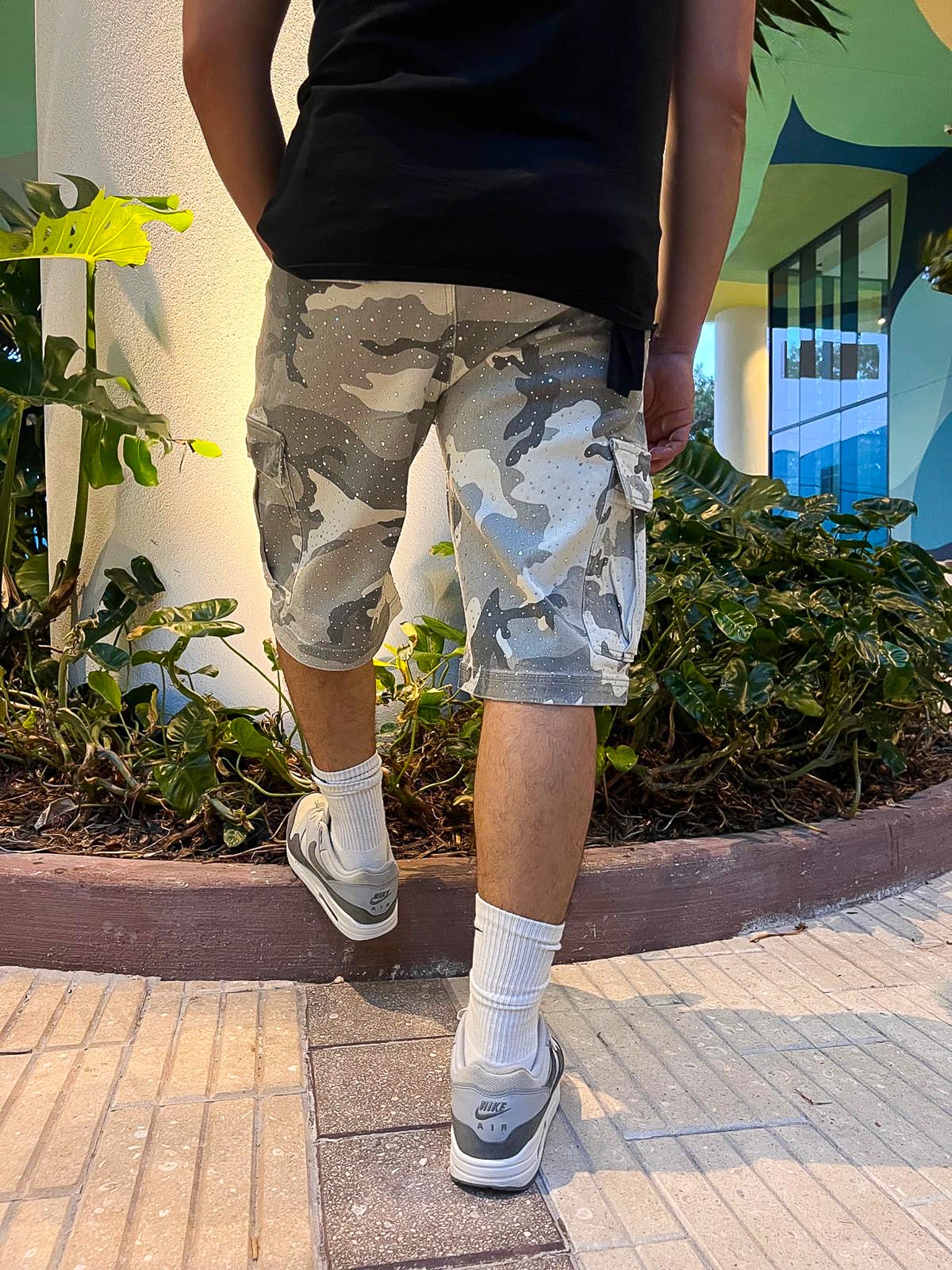 Concrete Camo Cargo Shorts