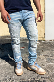 Stone Concrete Skinny Light Blue Wash Skinny Jeans