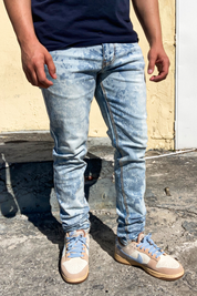 Bleach Vin Blue Skinny Fit Jeans
