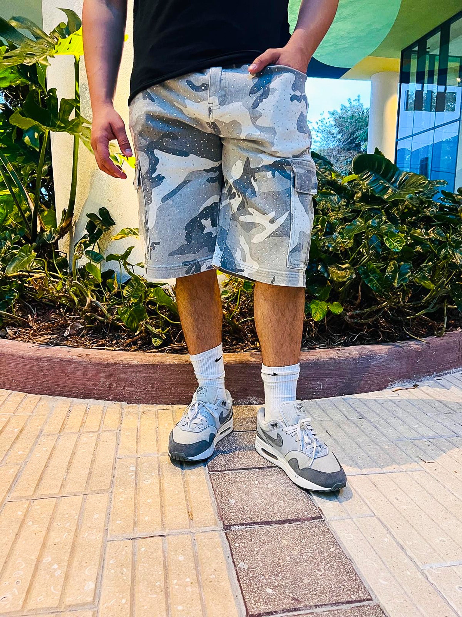 Concrete Camo Cargo Shorts