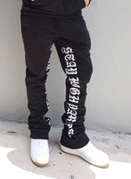 Stay High Paradise Stacked Joggers (Black)