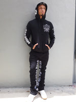 Stay High Paradise Stacked Joggers (Black)