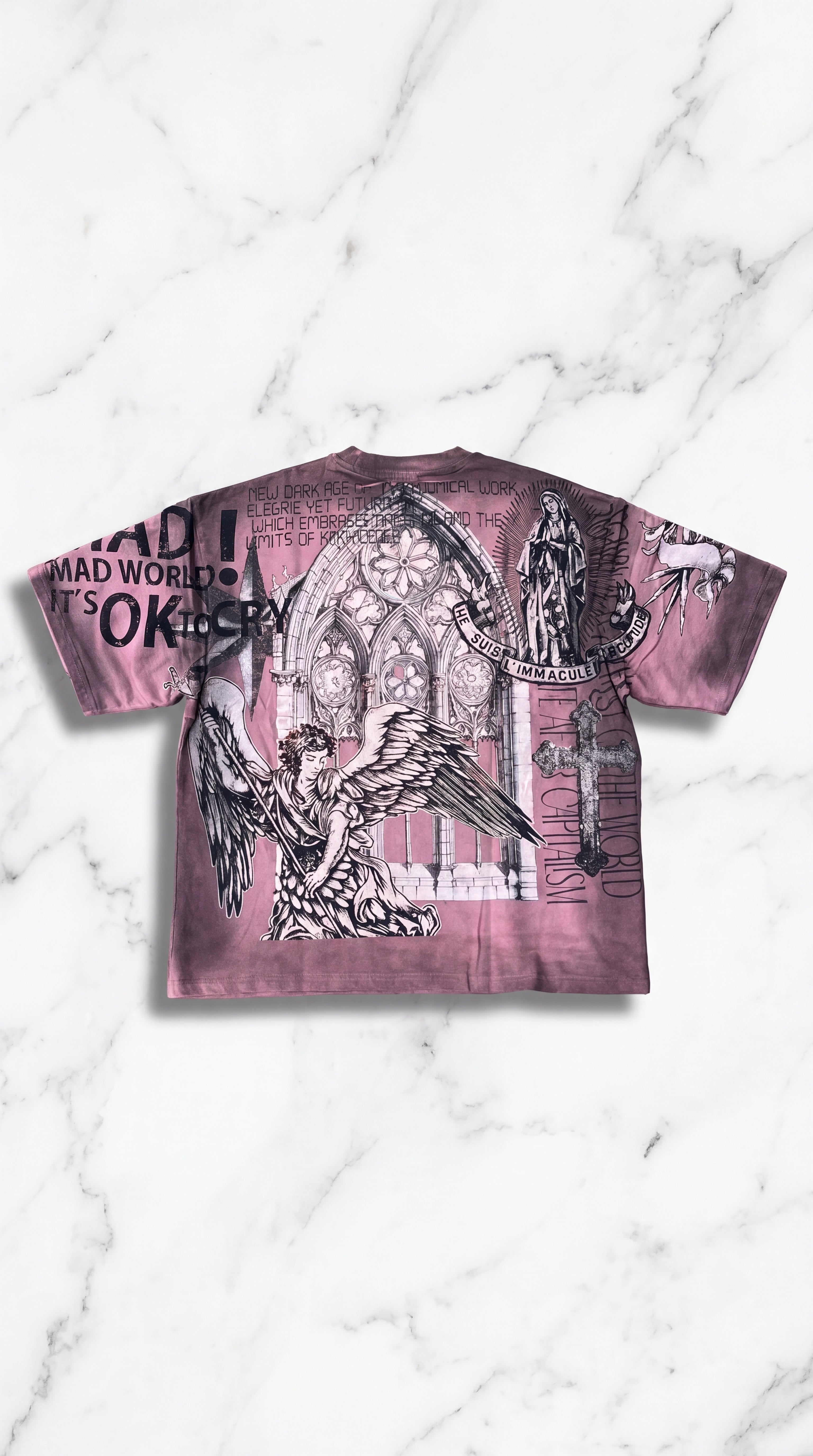 Prayer Oversized Vintage Wash Tee – Mauve