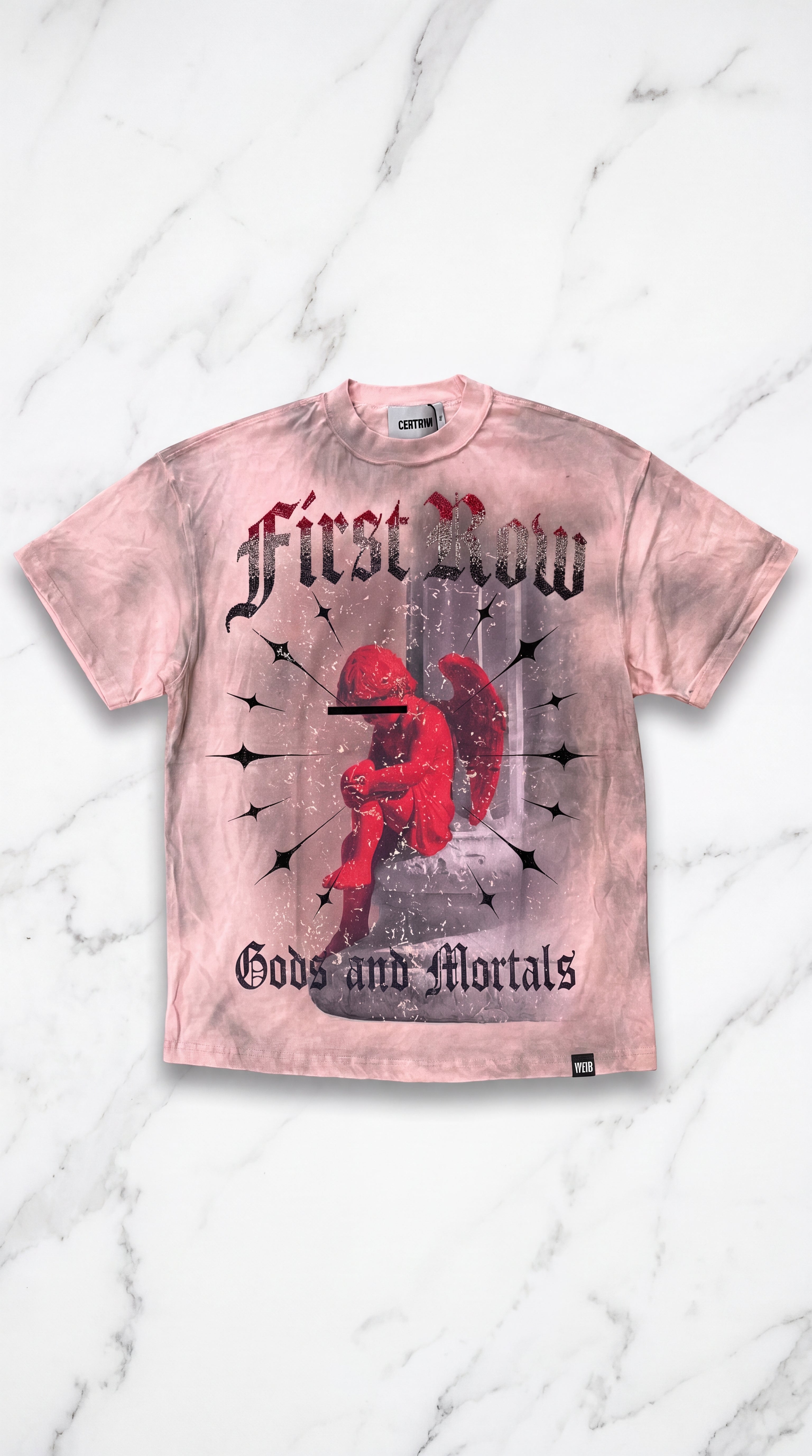 First Row "Gods & Mortals" Vintage Tee – Pink Wash