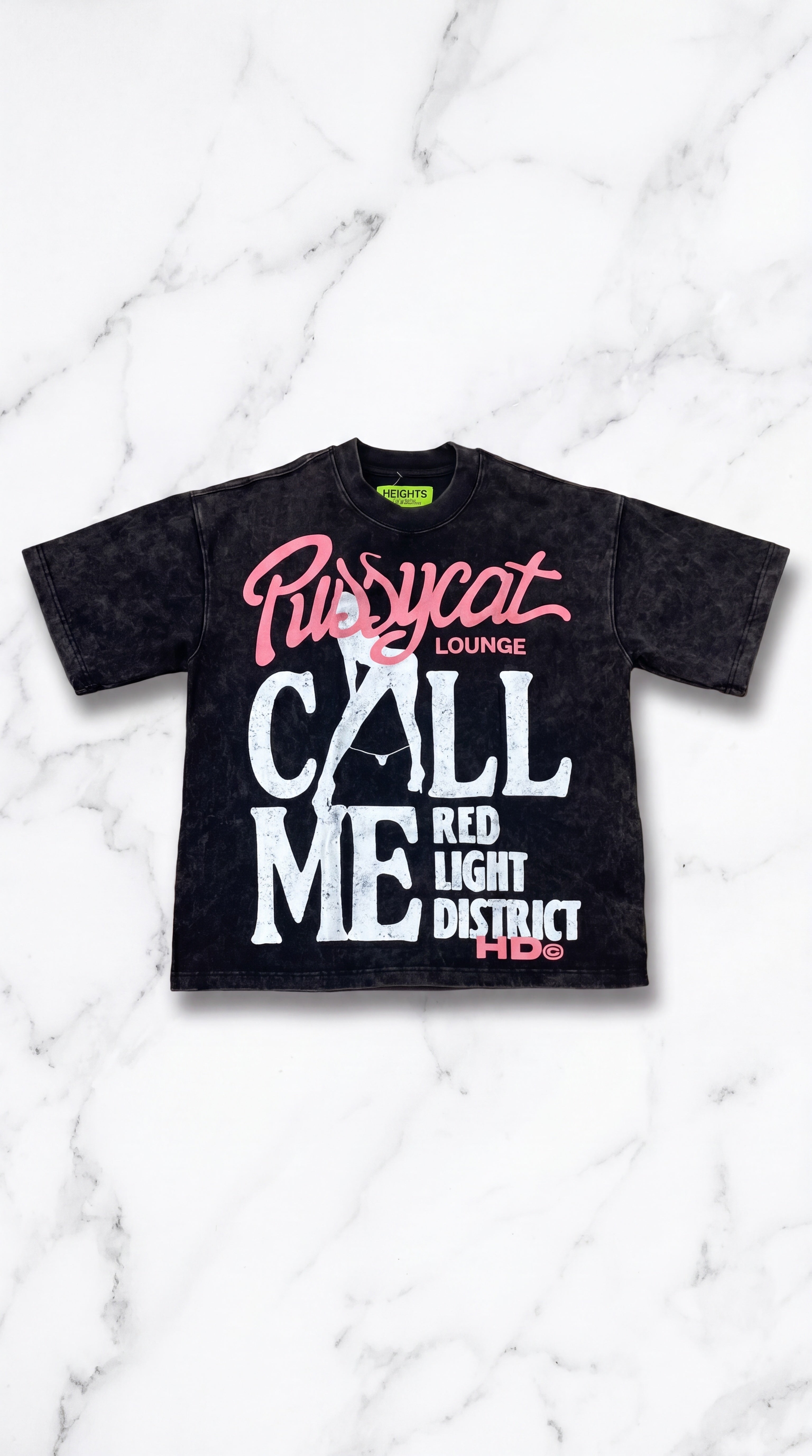 Pussycat Lounge Vintage Wash Tee – Black