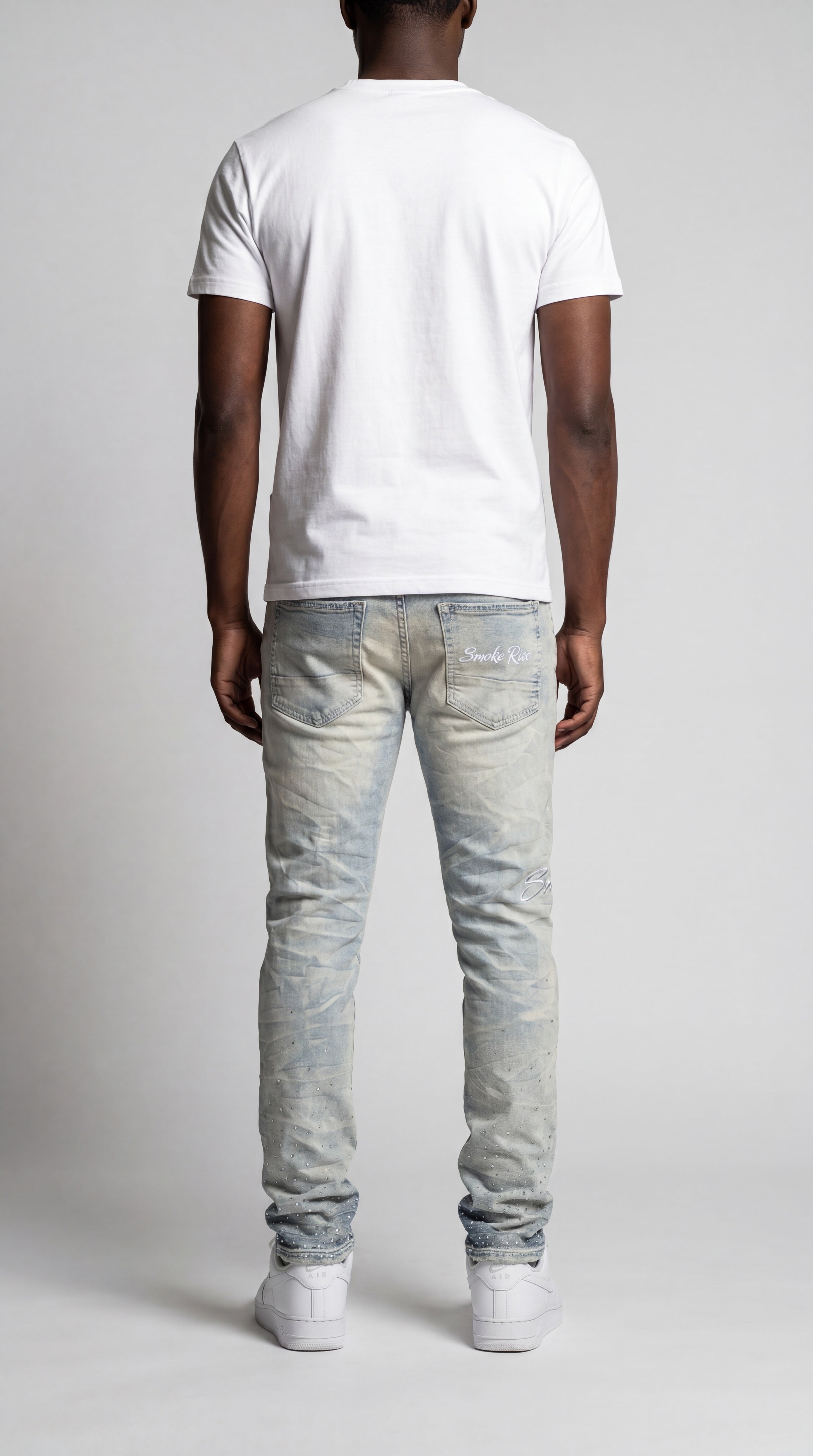 Keep Noise Ice Blue Distressed Denim