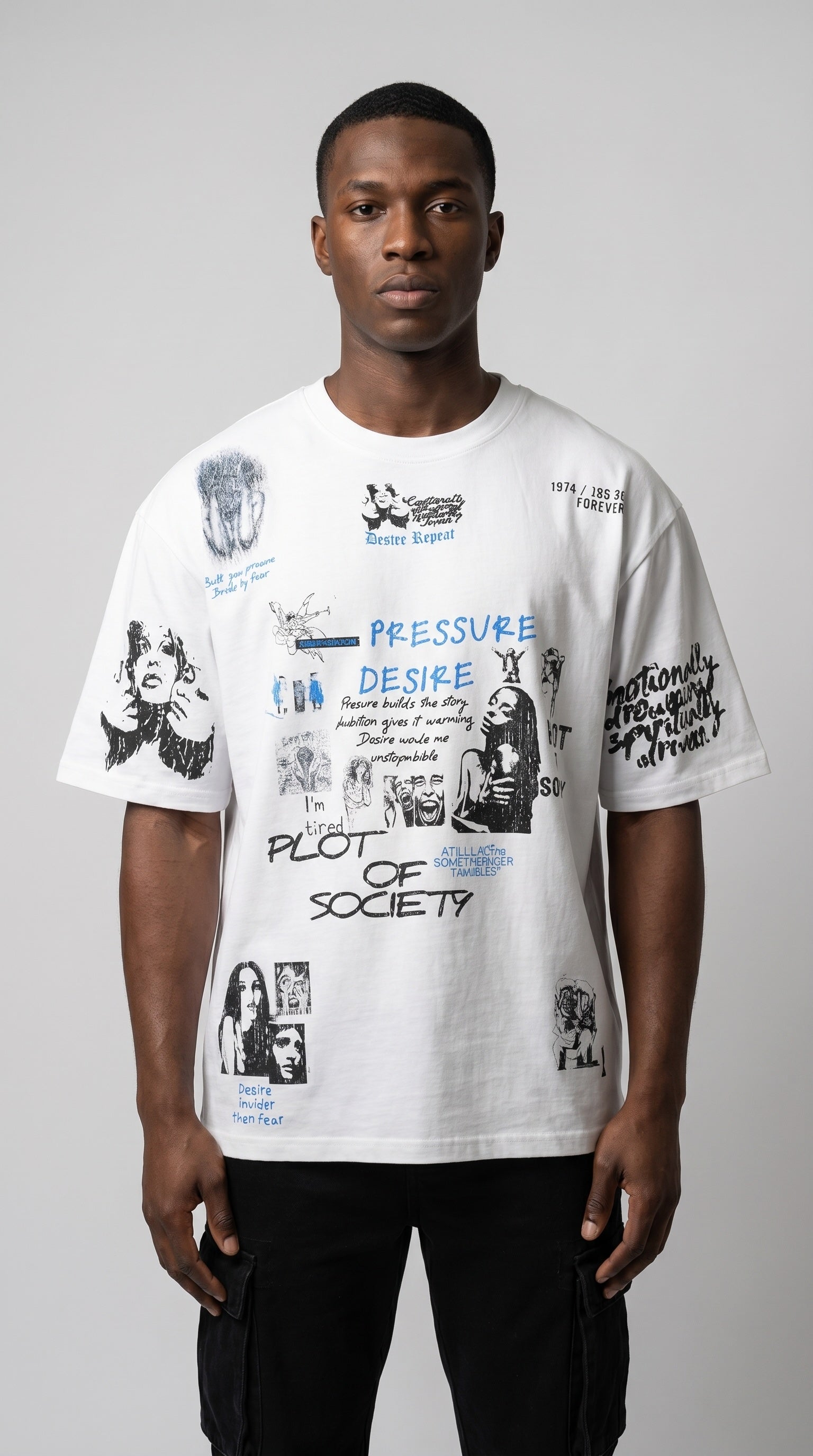 Pressure & Desire Graphic Tee – White