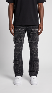 Phantom Utility Cargo Jeans – Black