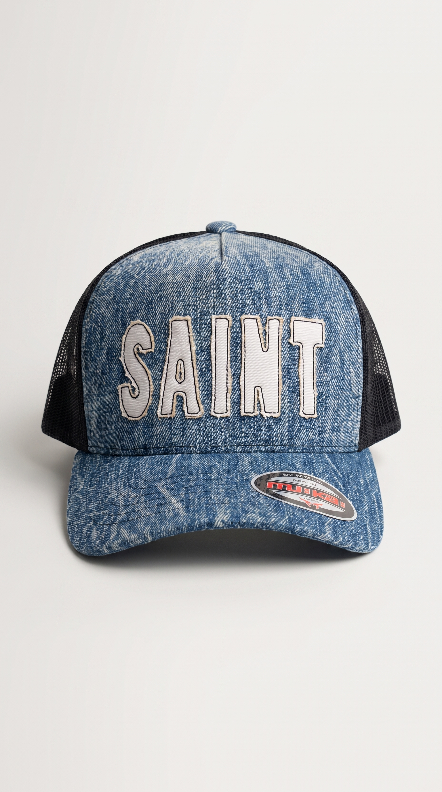 Saint Acid-Wash Trucker Hat – Blue