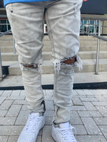 LIGHT GREY SKINNY FIT JEANS
