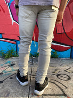 Under Patch Ankle Zip Jeans (Grey)