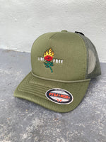 Live Free Trucker Hat (Olive)